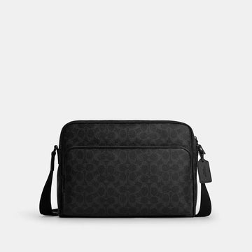 Coach Colton Crossbody Bag 34 Signature Canvas Matte Black