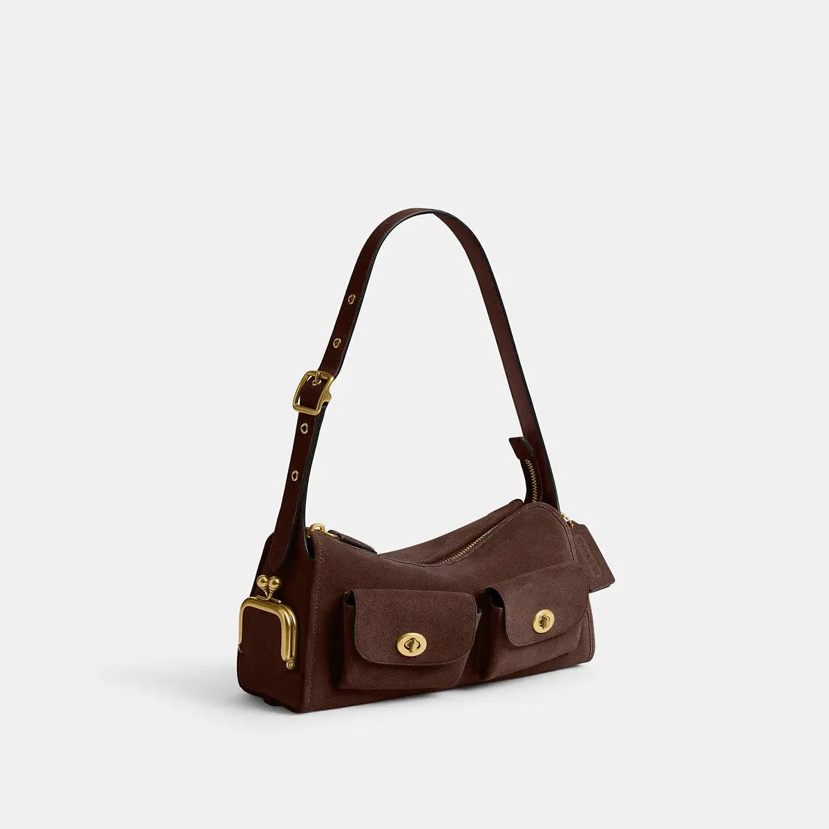 Coach Turnlock Haversack Bag 27 Brass/Dark Chocolate