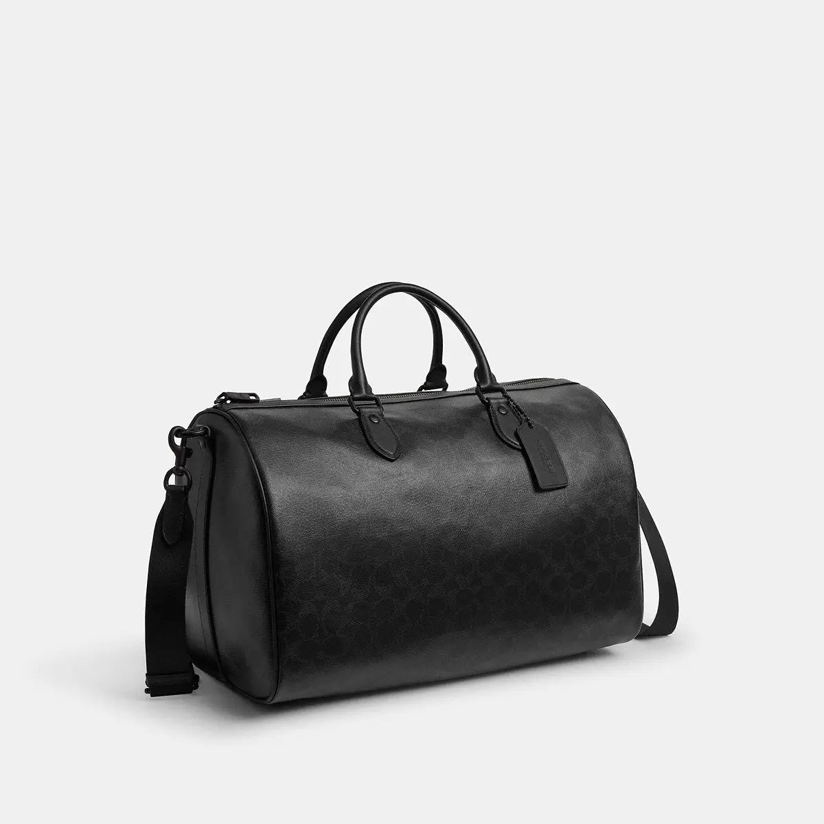 Coach Rowan Satchel Bag 40 Signature Cotton Matte Black/Black