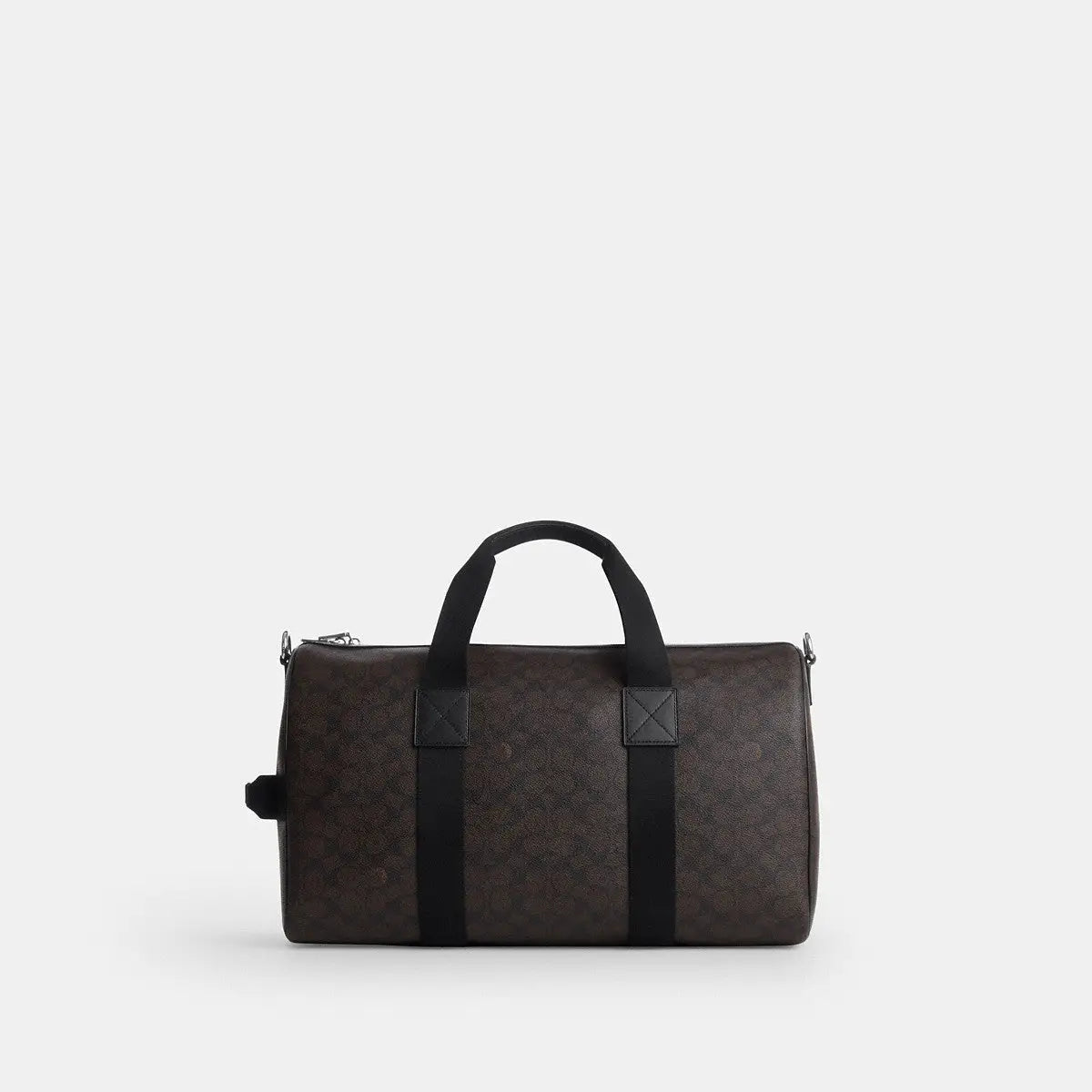 Coach Explorer Duffle Bag 45 Signature Canvas Patches Silver/Walnut/Black