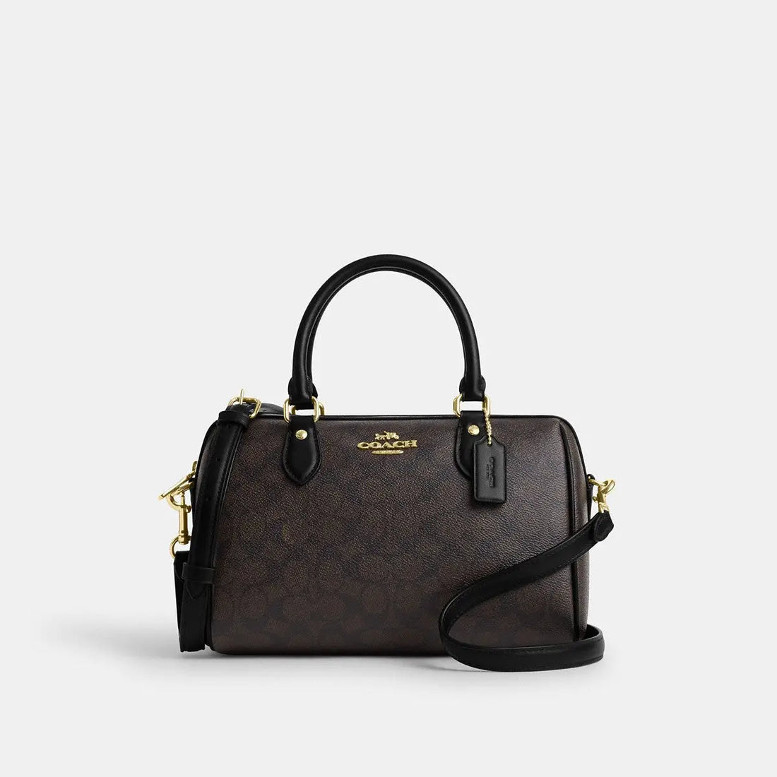 Coach Rowan Satchel Signature Canvas Gold/Walnut/Black