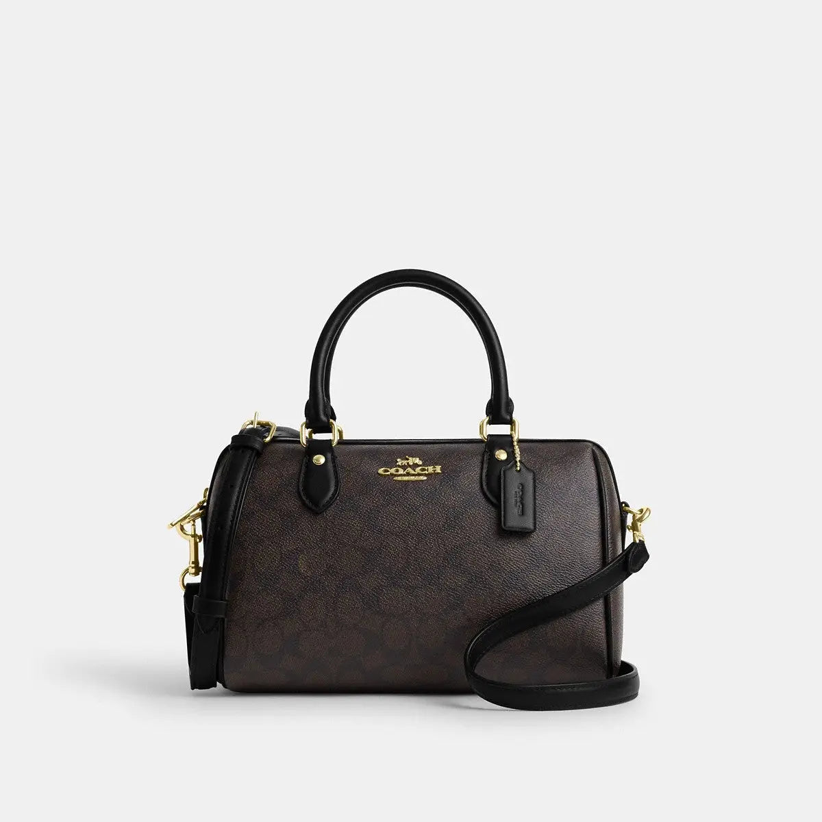 Coach Rowan Satchel Signature Canvas Gold/Walnut/Black