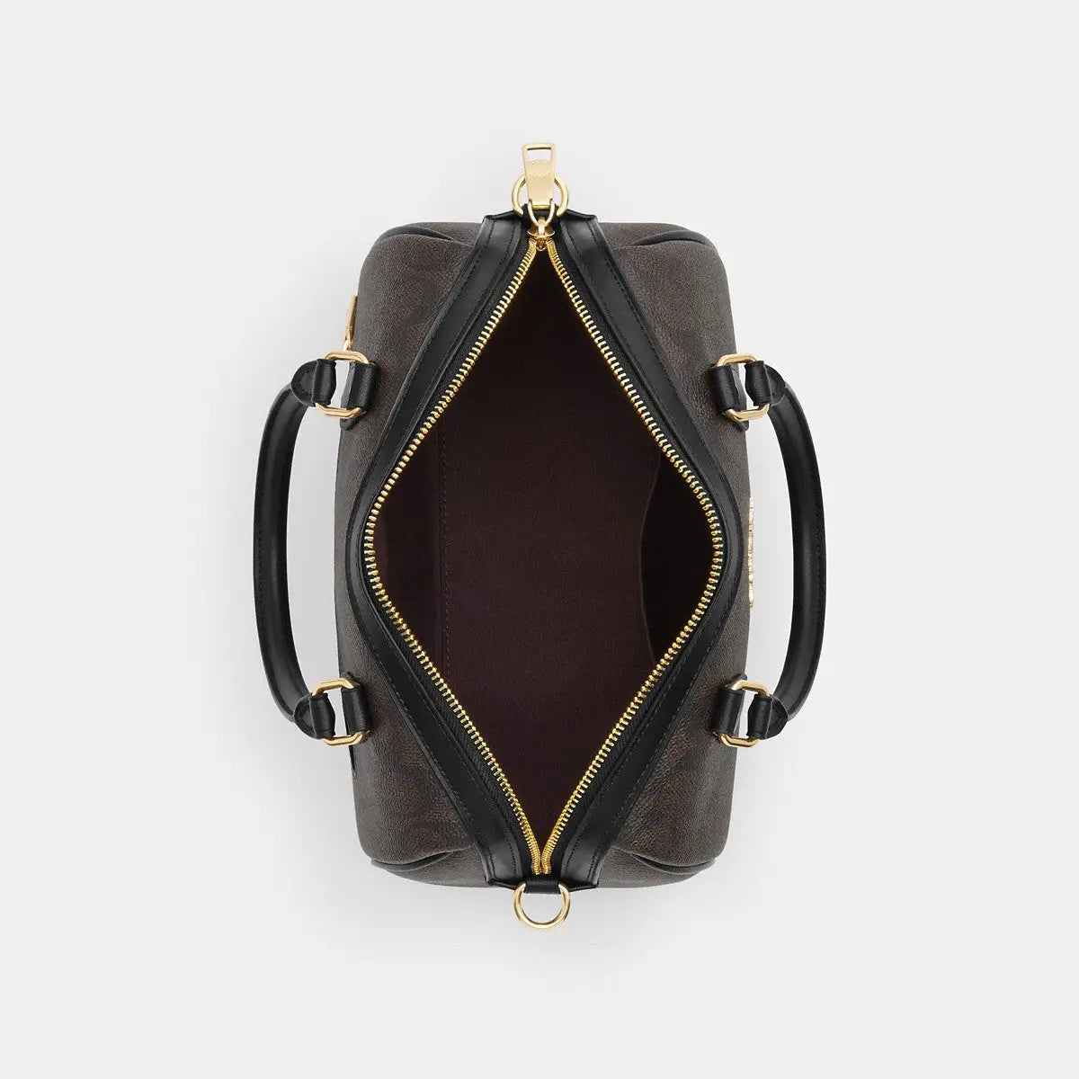Coach Rowan Satchel Signature Canvas Gold/Walnut/Black