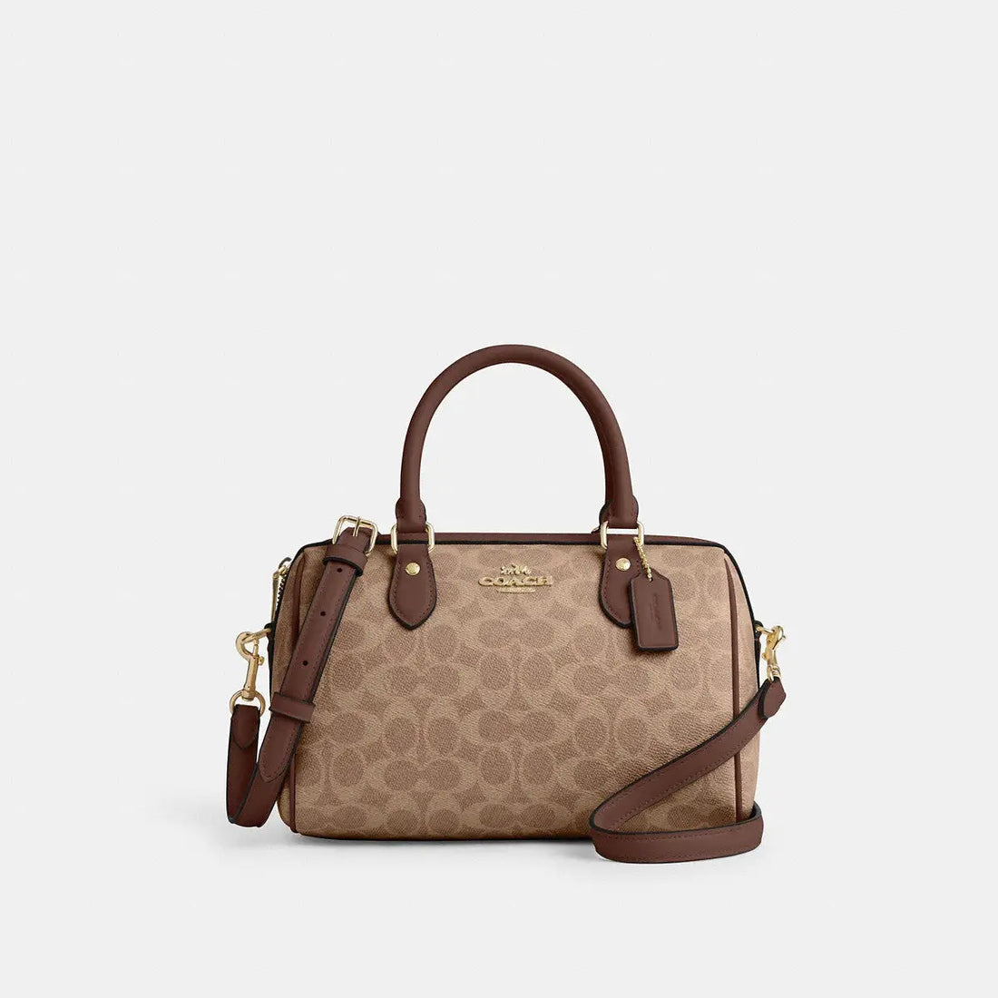 Coach Rowan Satchel Signature Canvas Gold/Tan/Brown