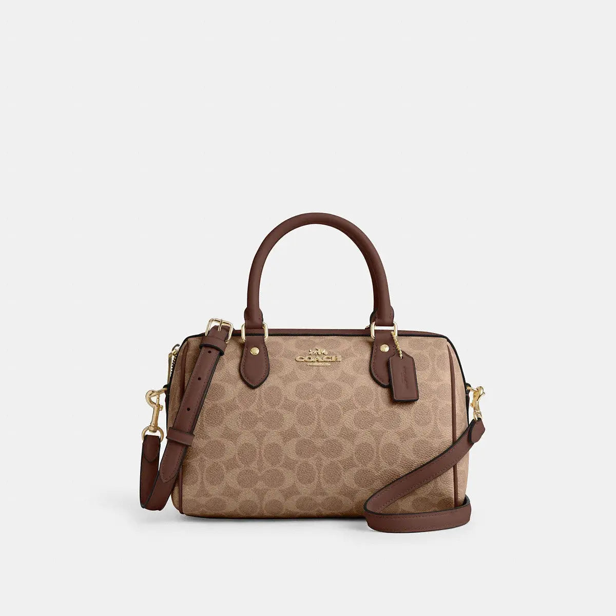 Coach Rowan Satchel Signature Canvas Gold/Tan/Brown