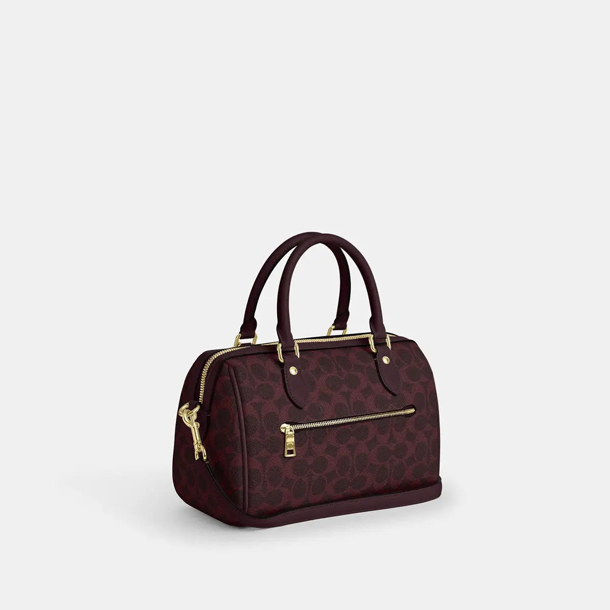 Coach Rowan Satchel Signature Canvas Gold/Black Currant Multi
