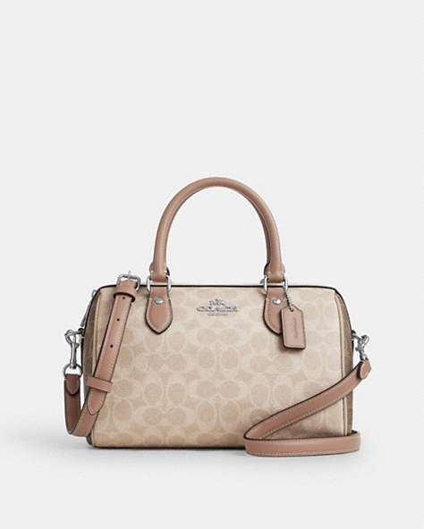Rowan Satchel Bag In Blocked Signature Canvas