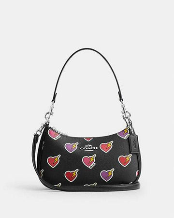 Teri Shoulder Bag With Heart Bolt Print