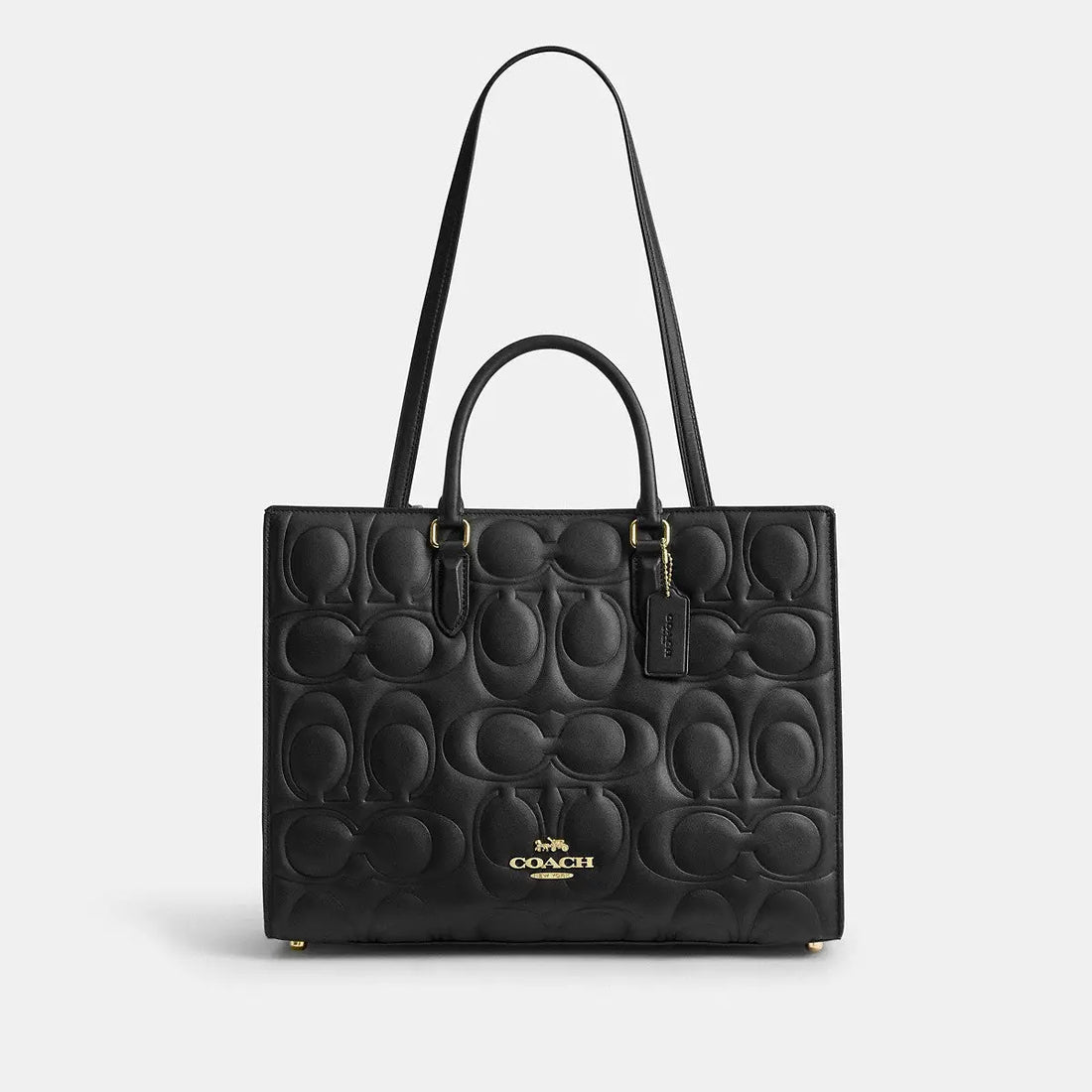 Coach Maggie Tote Bag Signature Leather Gold/Black