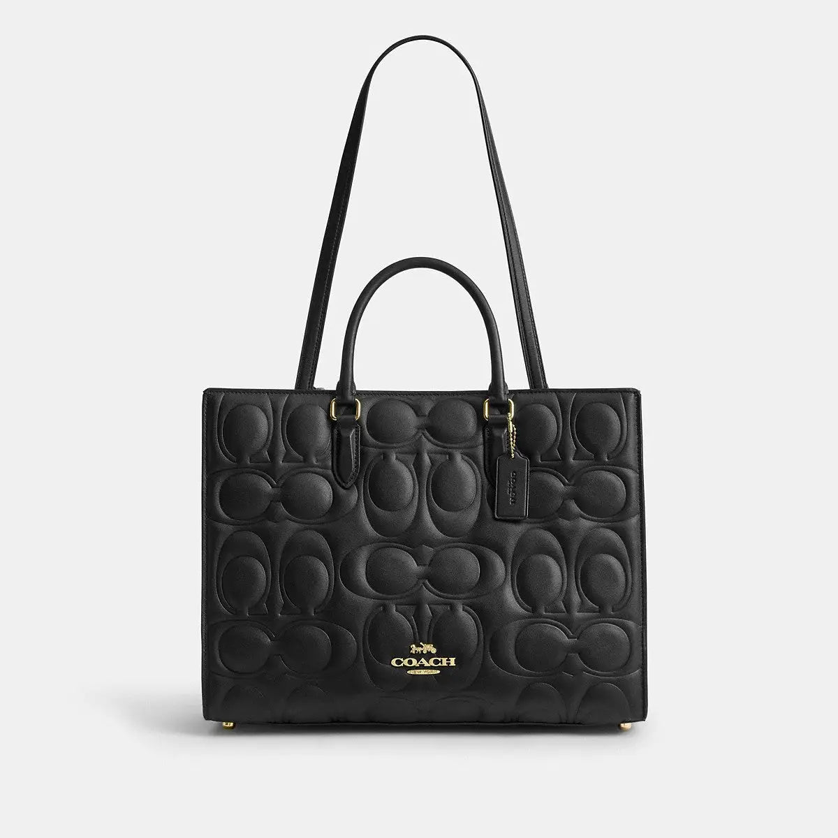 Coach Maggie Tote Bag Signature Leather Gold/Black