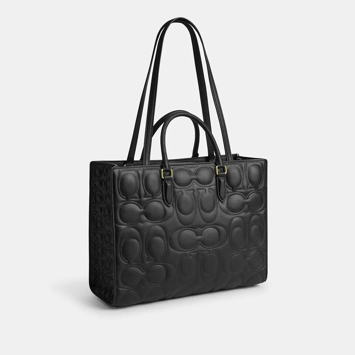 Coach Maggie Tote Bag Signature Leather Gold/Black