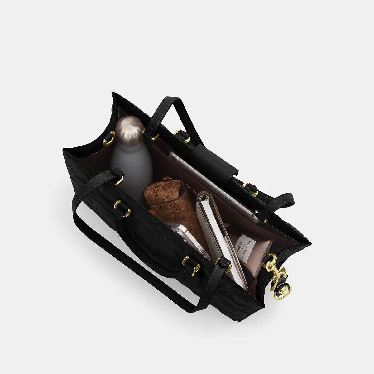 Coach Maggie Tote Bag Signature Leather Gold/Black