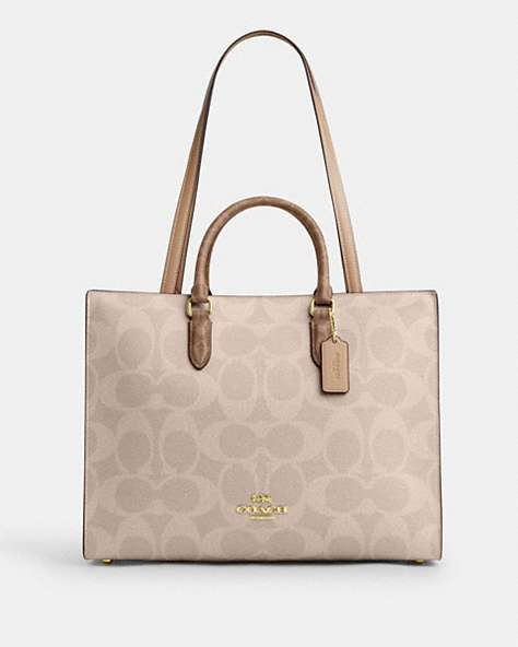Maggie Tote Bag In Blocked Signature Canvas