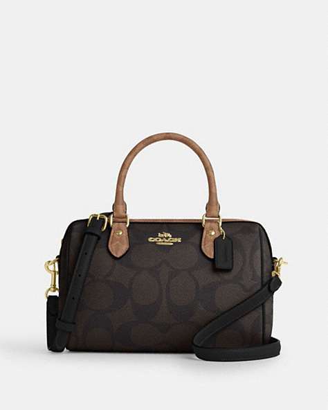 Rowan Satchel Bag In Blocked Signature Canvas