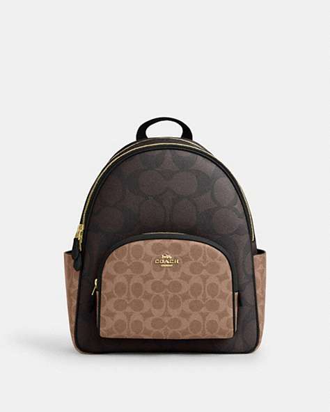 Court Backpack In Blocked Signature Canvas